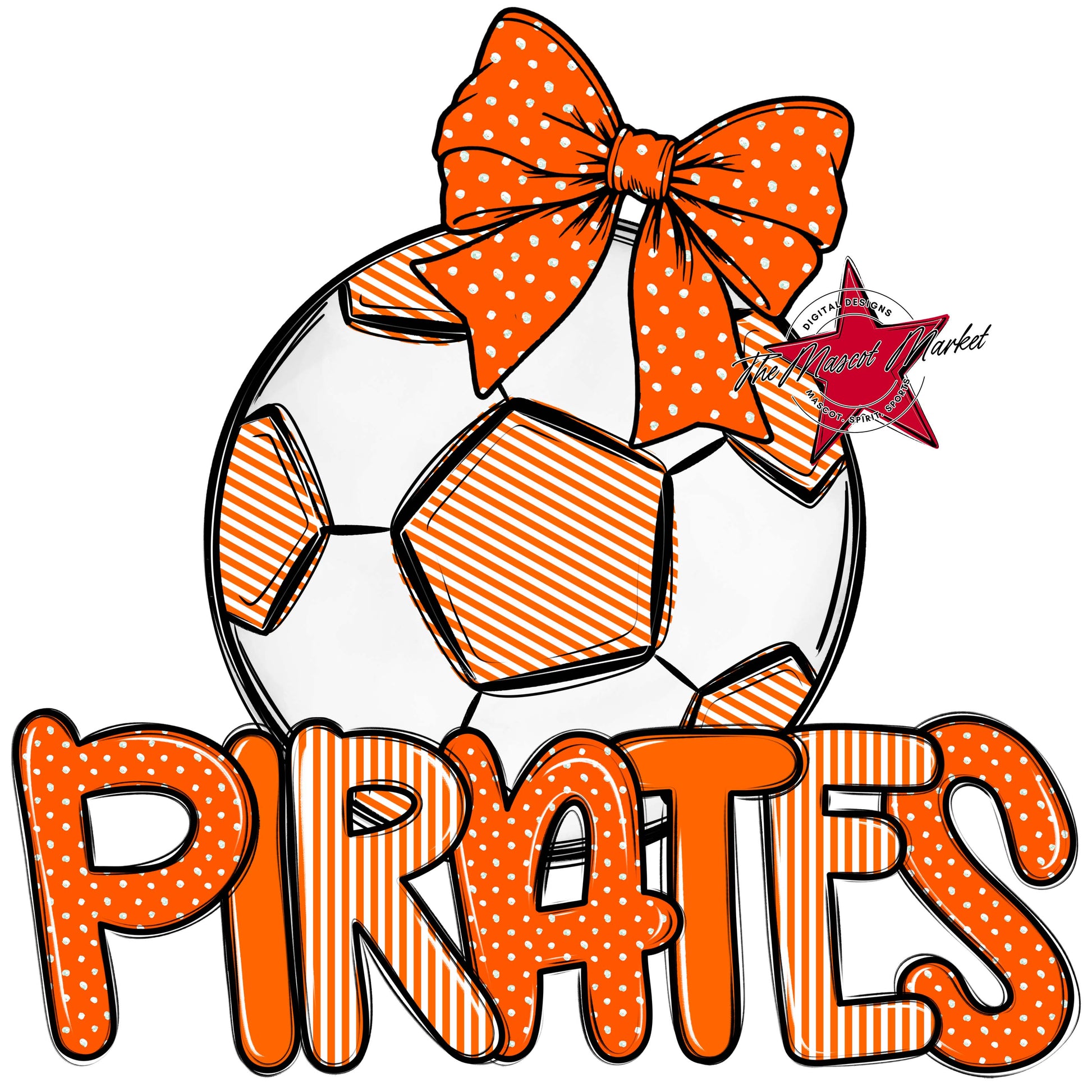 Pirates Soccer Spirit Design-Orange