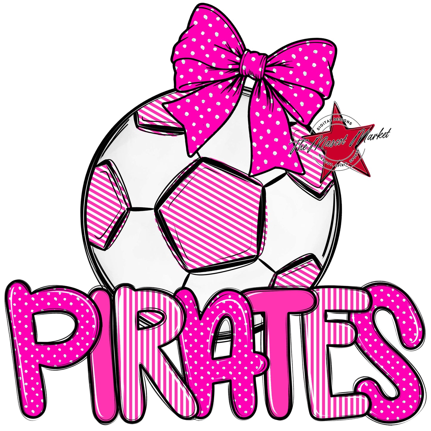 Pirates Soccer Spirit Design-Pink