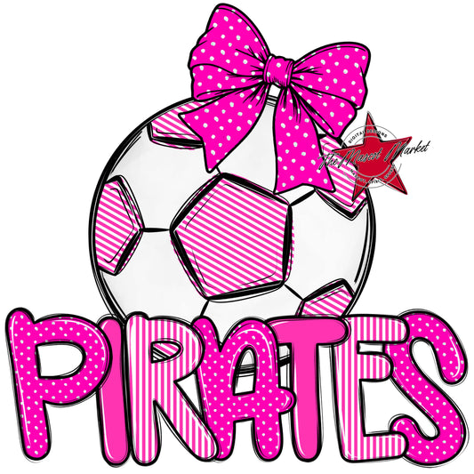 Pirates Soccer Spirit Design-Pink