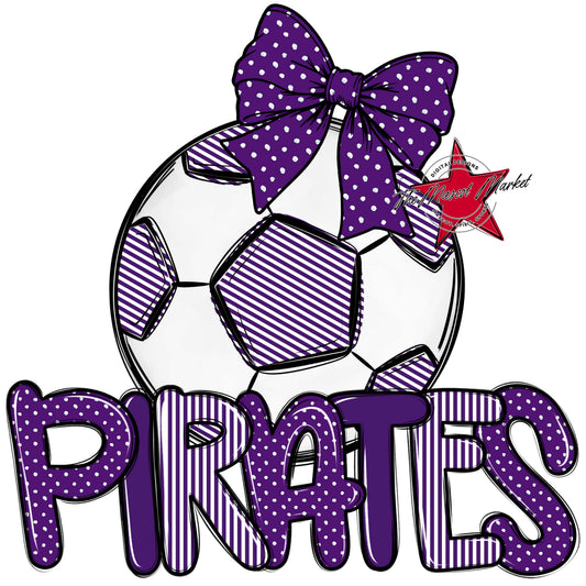 Pirates Soccer Spirit Design-Purple