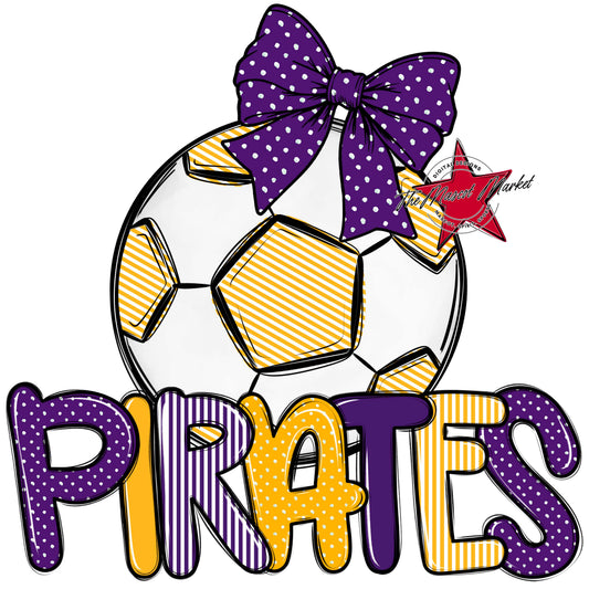 Pirates Soccer Spirit Design-Purple & Yellow
