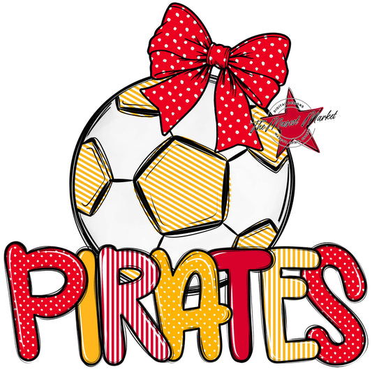 Pirates Soccer Spirit Design-Red & Yellow