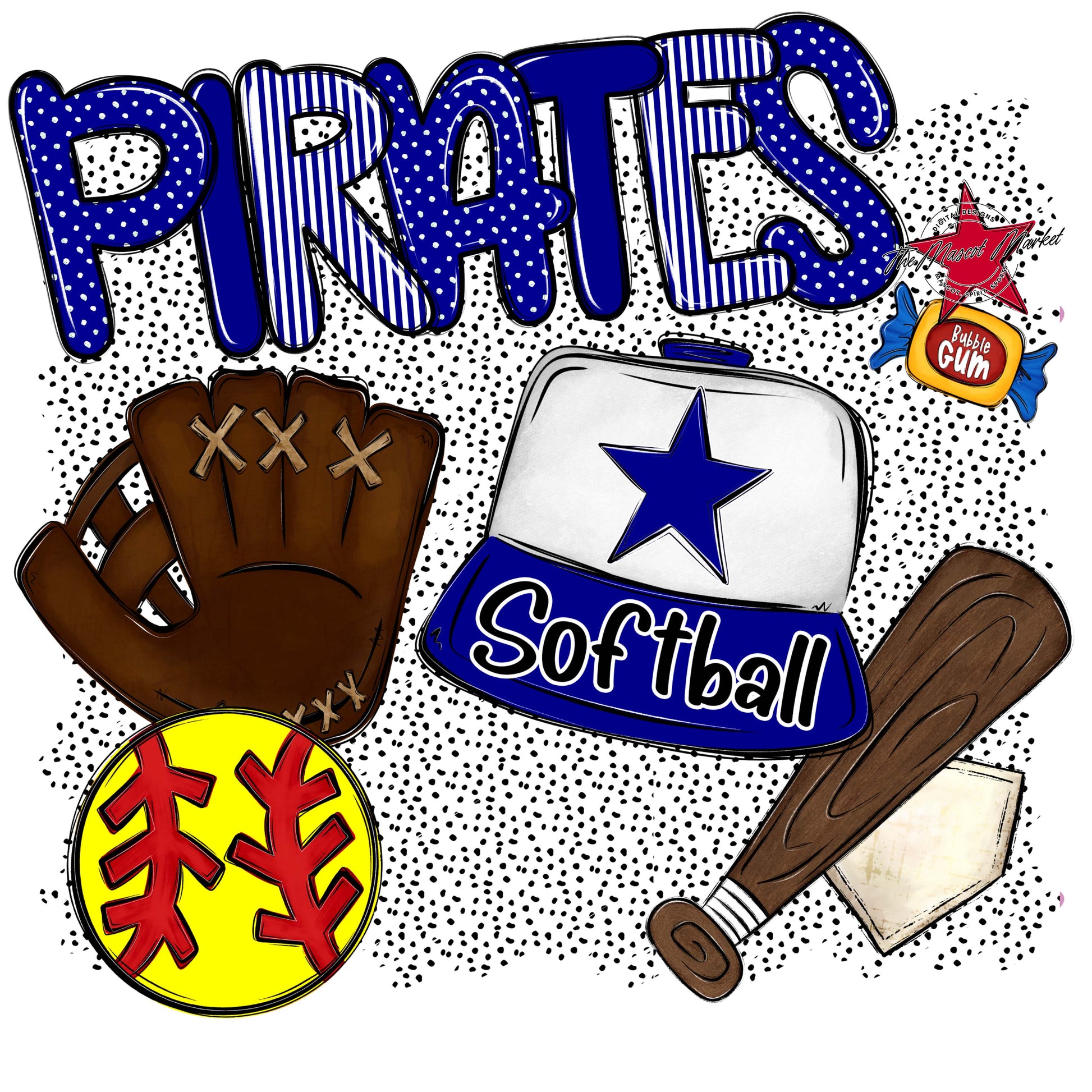Pirates Softball Spirit-Blue