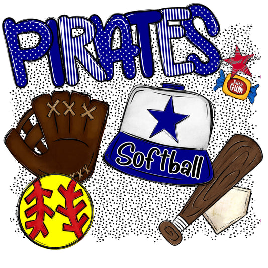 Pirates Softball Spirit-Blue