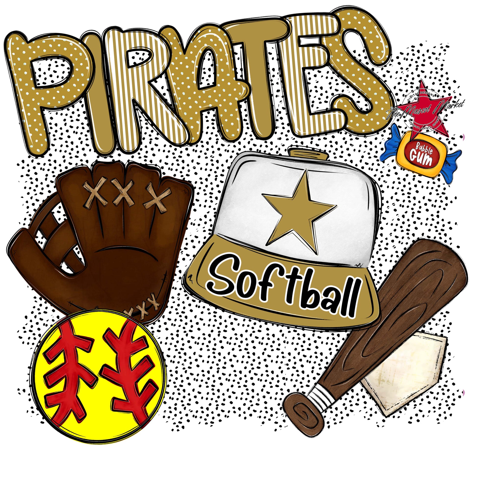 Pirates Softball Spirit-Gold