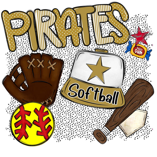 Pirates Softball Spirit-Gold