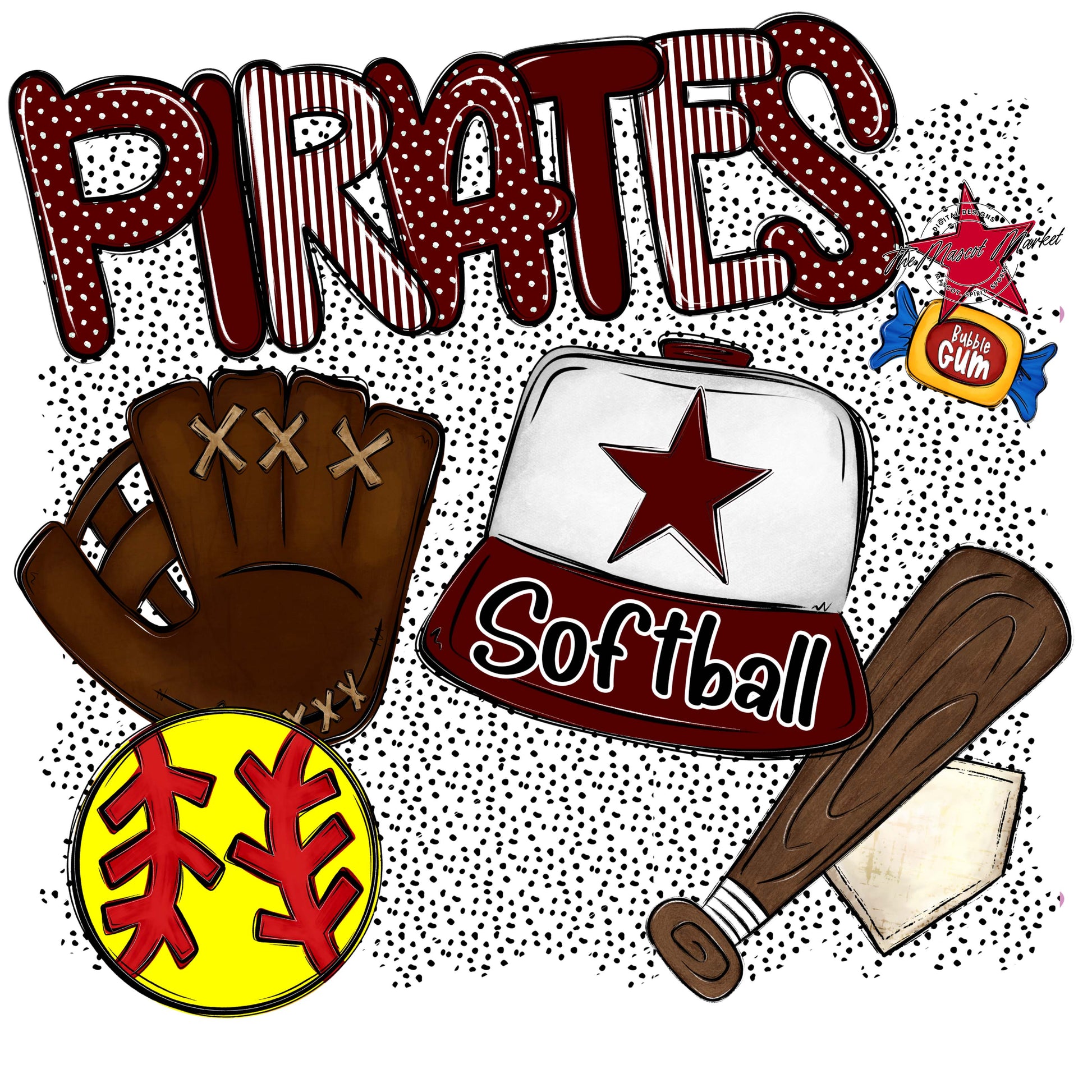 Pirates Softball Spirit-Maroon