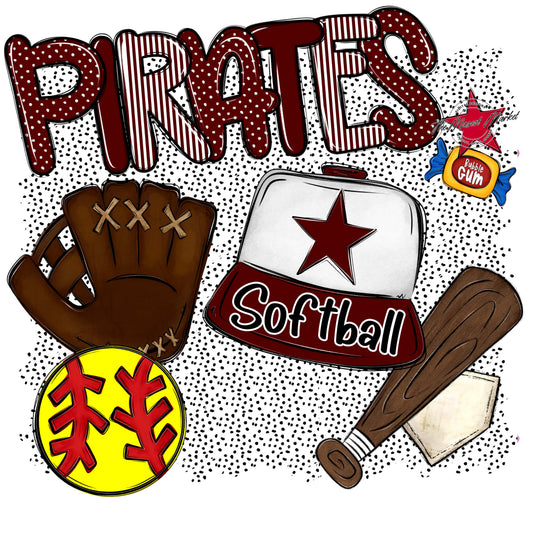 Pirates Softball Spirit-Maroon