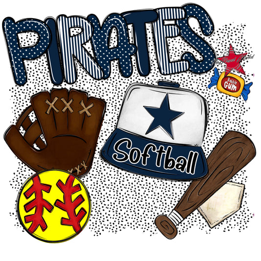 Pirates Softball Spirit-Navy