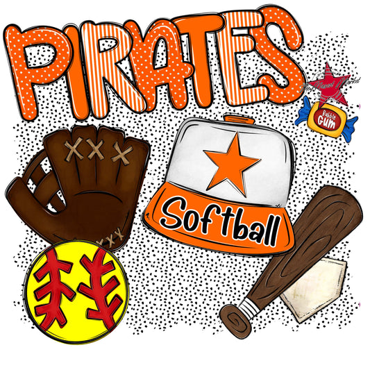 Pirates Softball Spirit-Orange