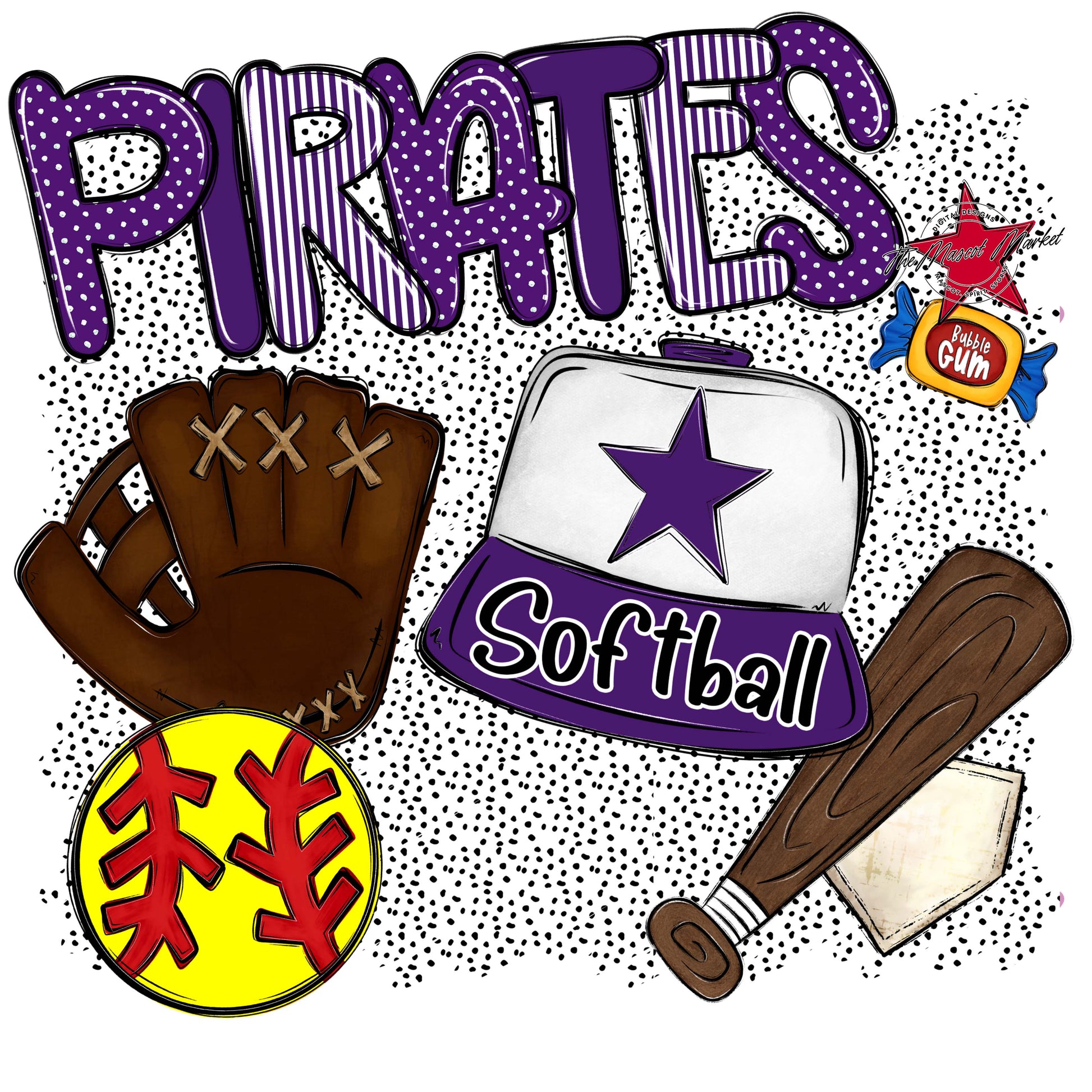 Pirates Softball Spirit-Purple