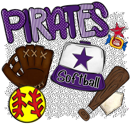 Pirates Softball Spirit-Purple