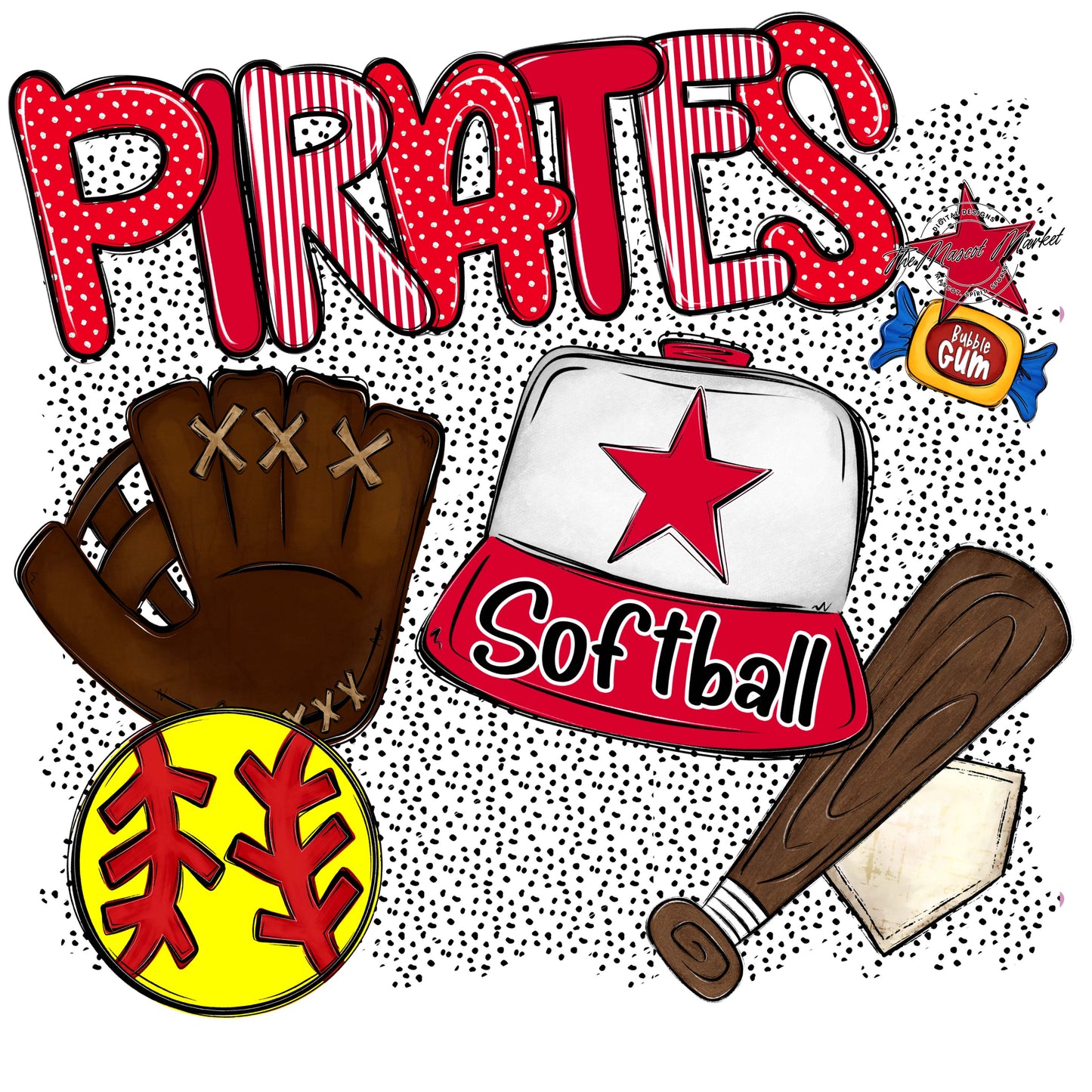 Pirates Softball Spirit-Red