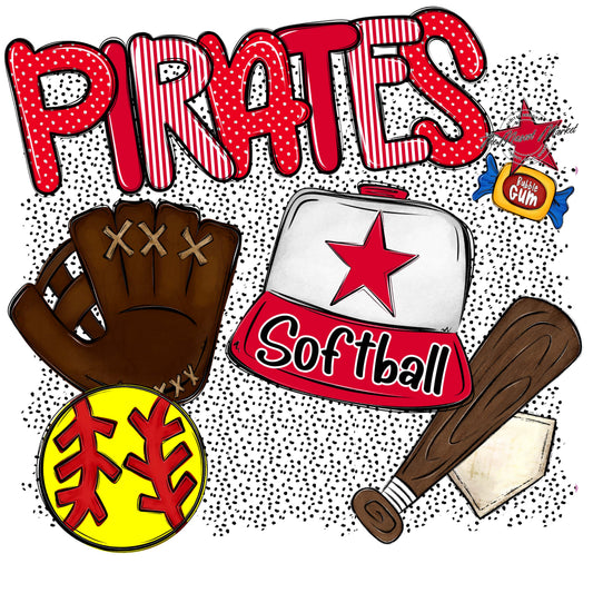 Pirates Softball Spirit-Red