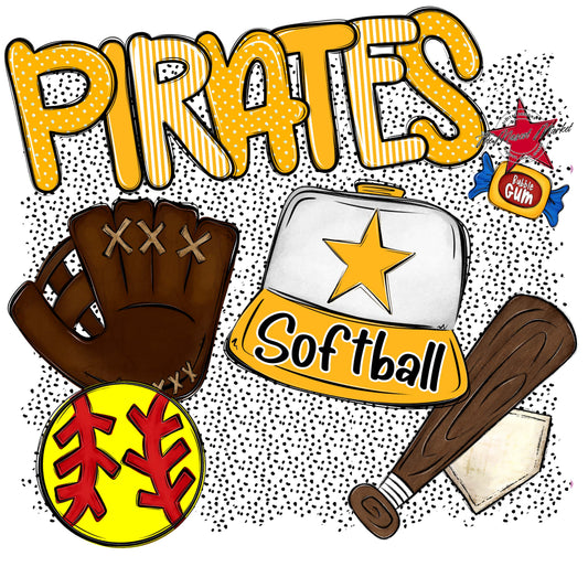 Pirates Softball Spirit-Yellow