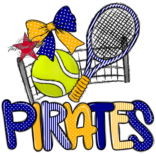 Pirates Tennis Spirit Design-Blue & Yellow