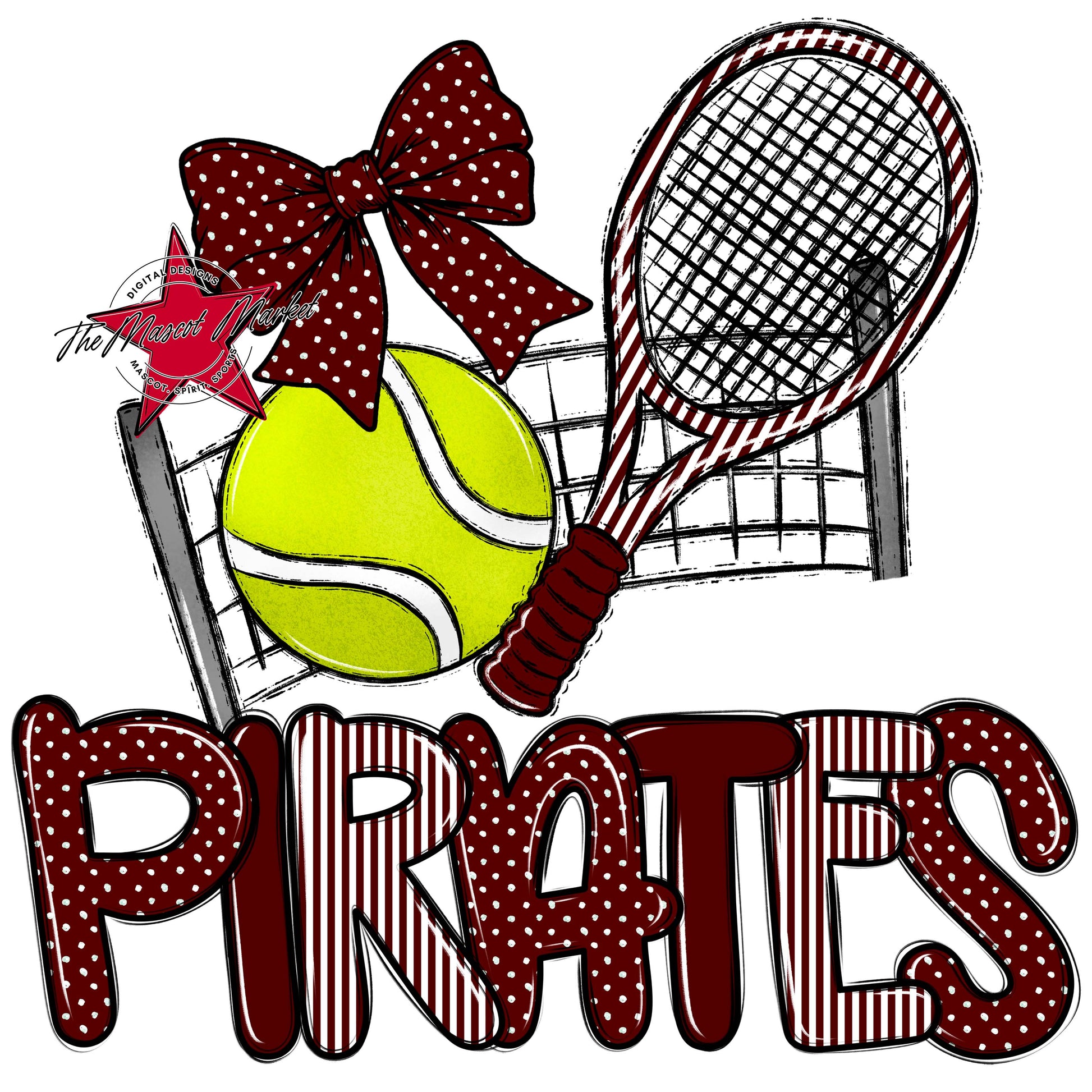 Pirates Tennis Spirit Design-Maroon