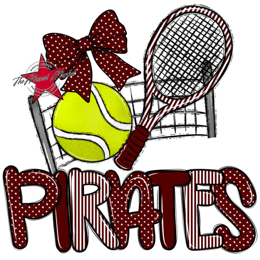 Pirates Tennis Spirit Design-Maroon