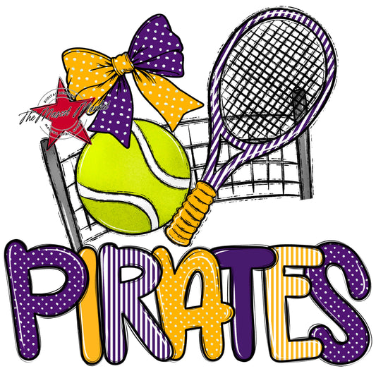 Pirates Tennis Spirit Design-Purple & Yellow