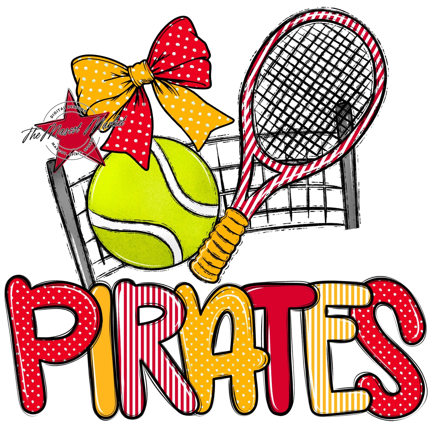 Pirates Tennis Spirit Design-Red & Yellow