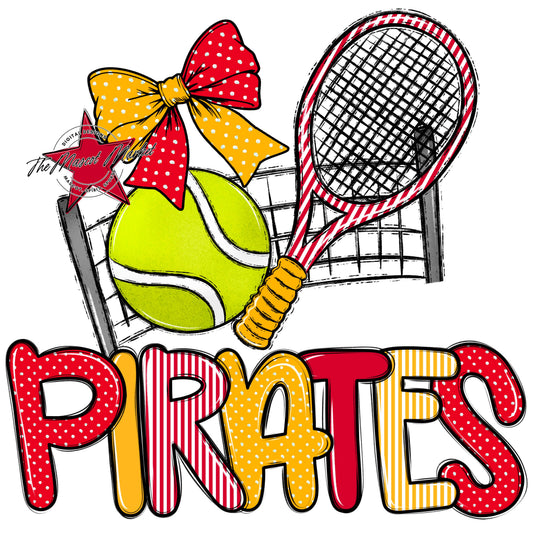 Pirates Tennis Spirit Design-Red & Yellow
