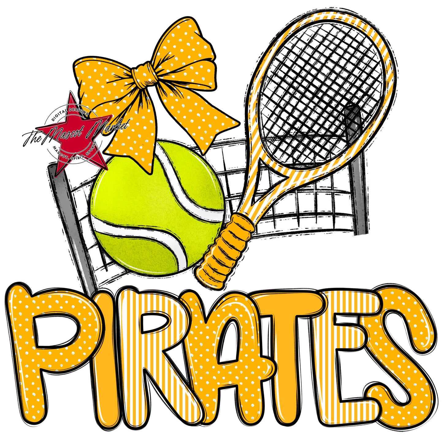 Pirates Tennis Spirit Design-Yellow