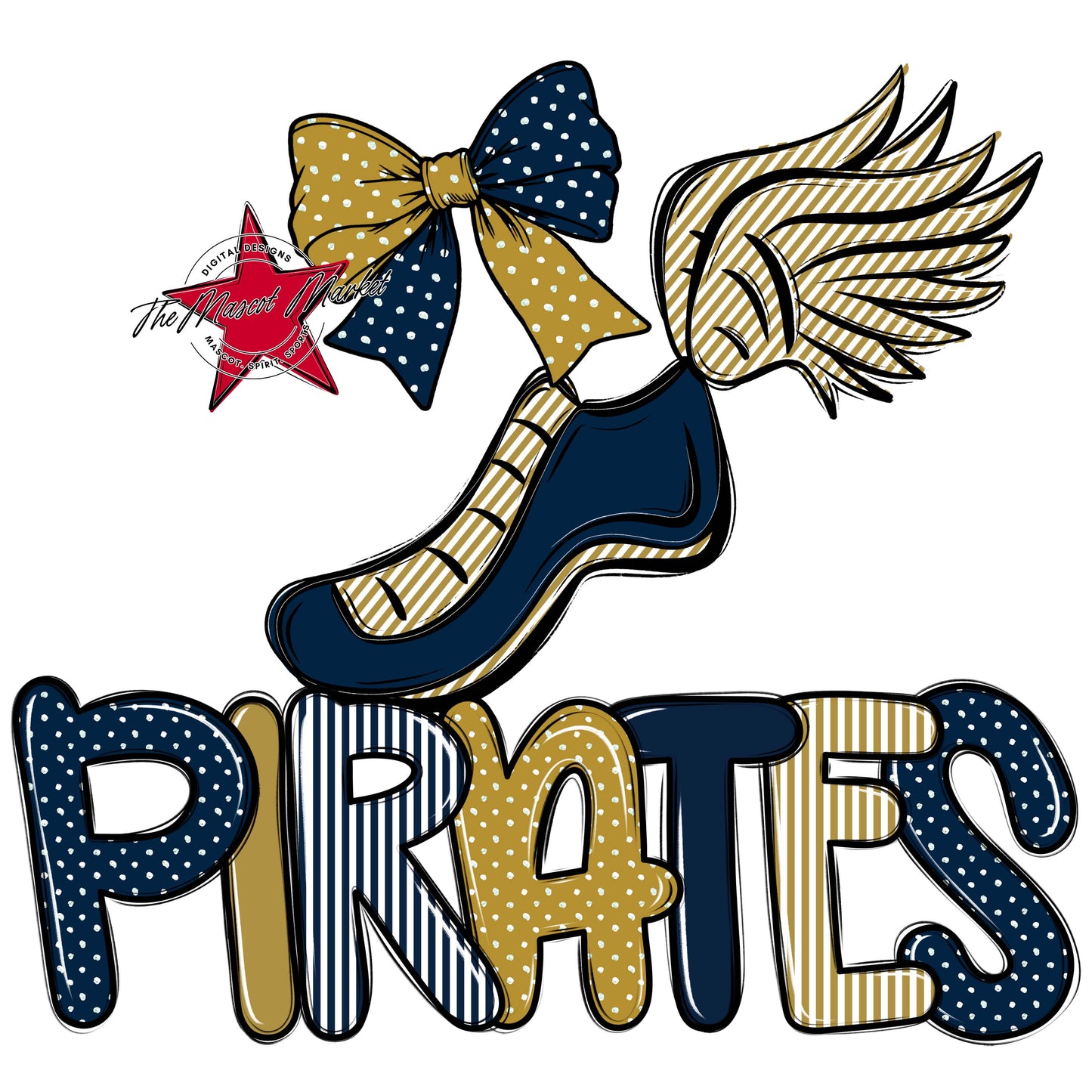 Pirates Track Spirit Design-Navy & Gold