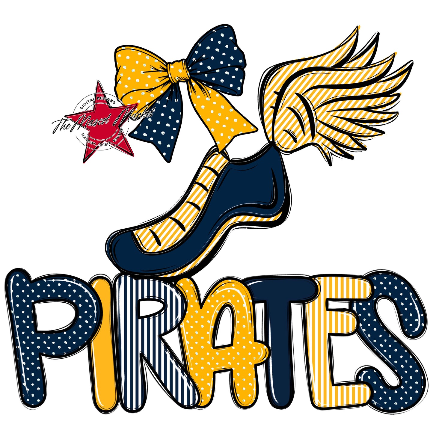Pirates Track Spirit Design-Navy & Yellow