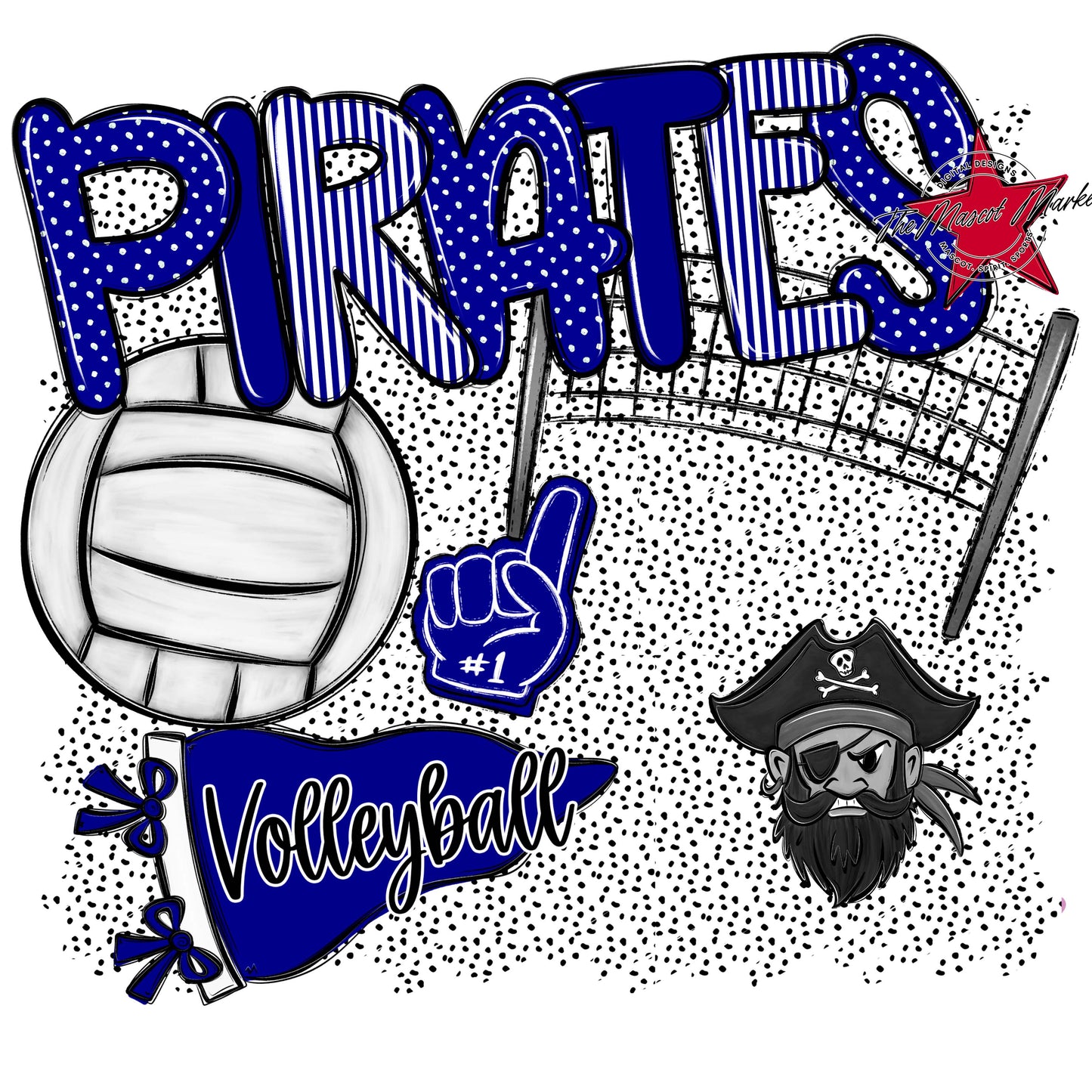 Pirates Volleyball Spirit-Blue