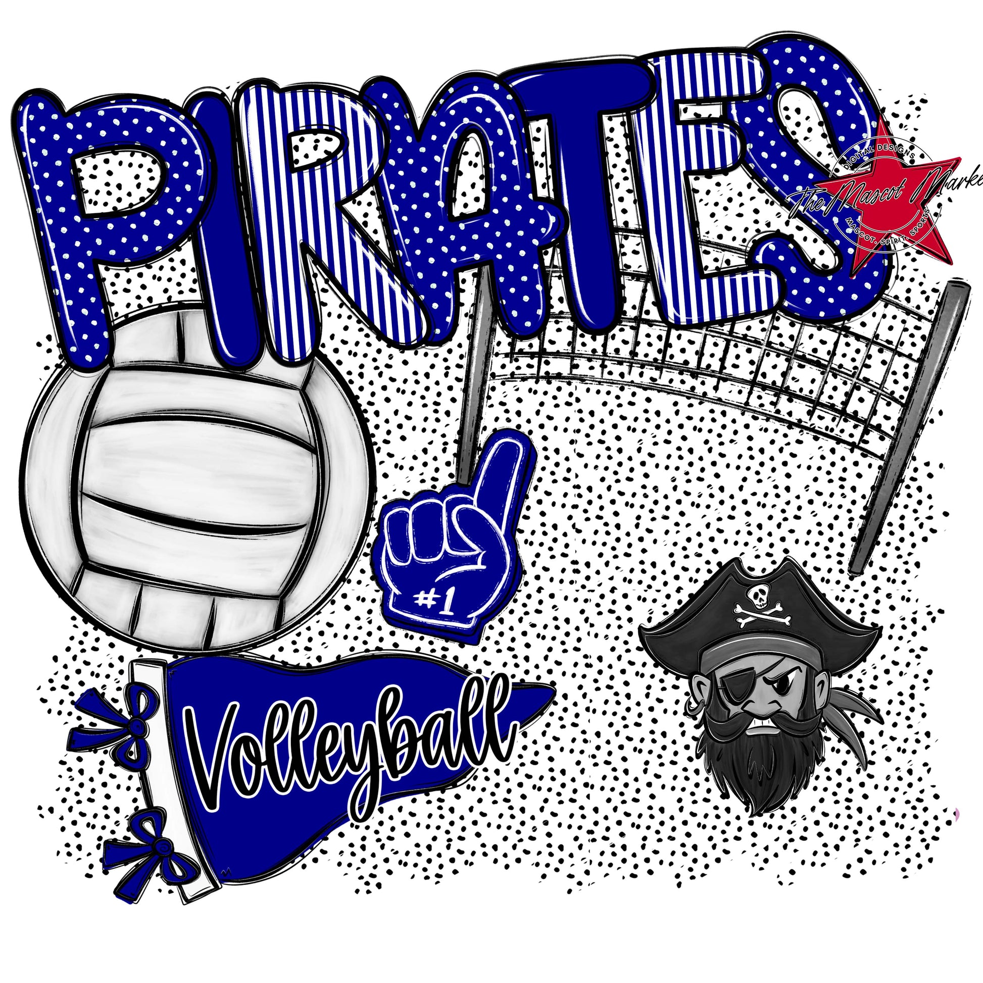 Pirates Volleyball Spirit-Blue