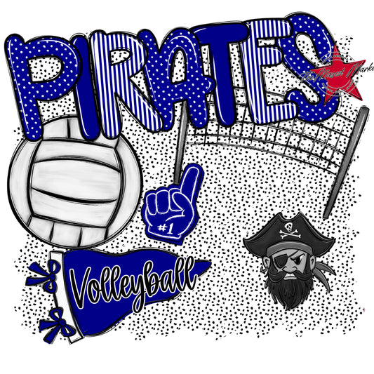 Pirates Volleyball Spirit-Blue