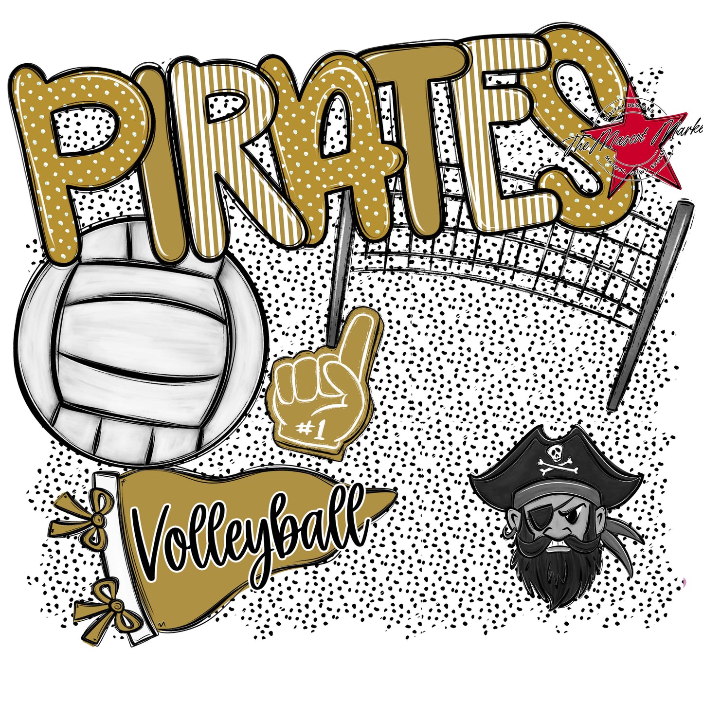 Pirates Volleyball Spirit-Gold