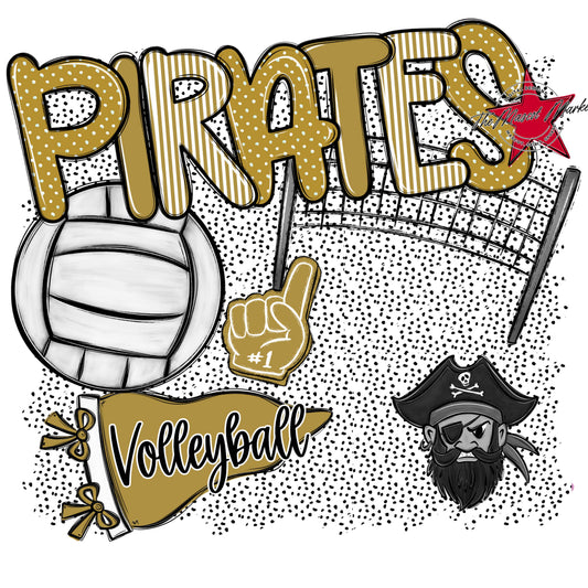 Pirates Volleyball Spirit-Gold