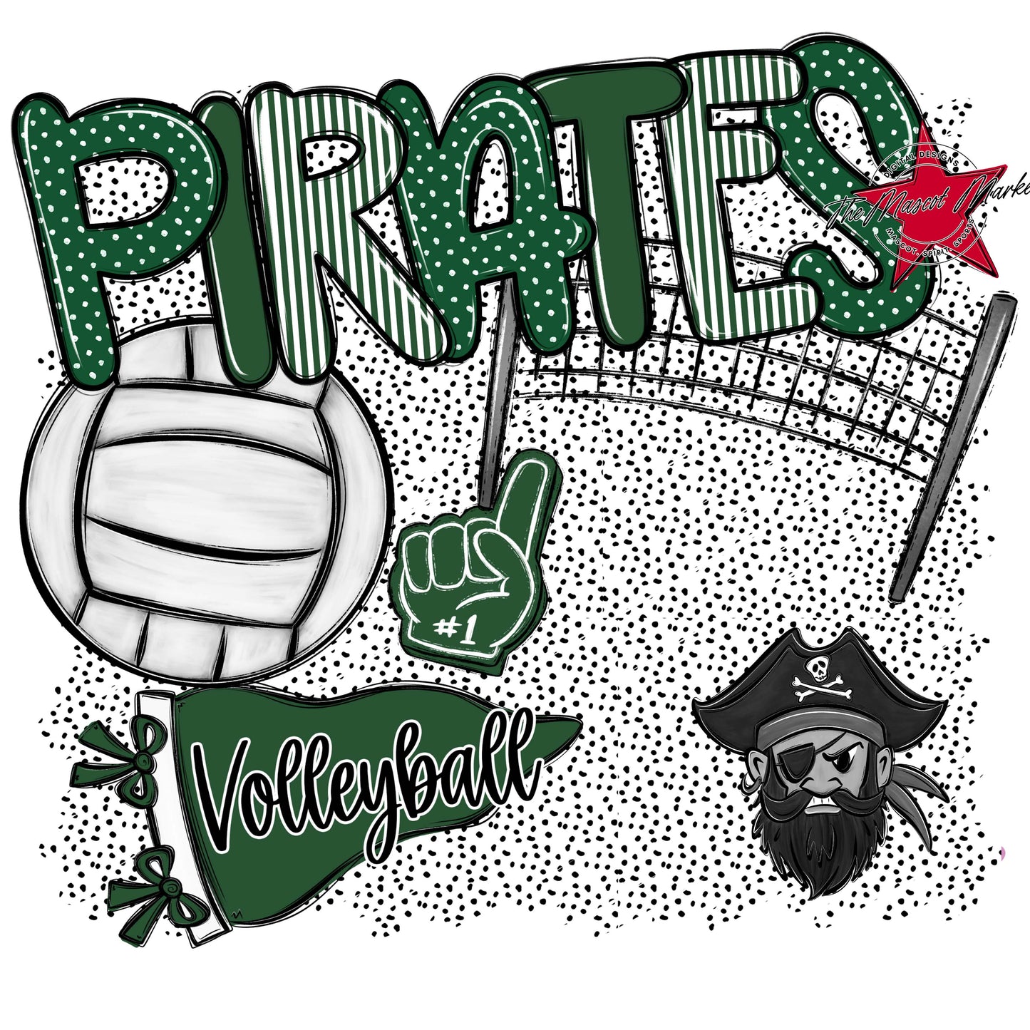 Pirates Volleyball Spirit-Green
