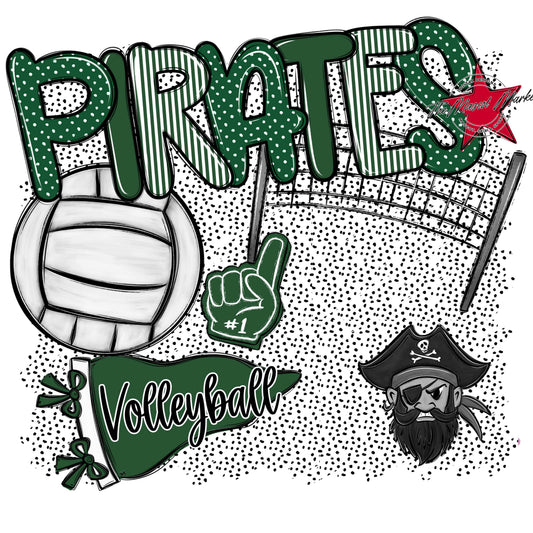 Pirates Volleyball Spirit-Green