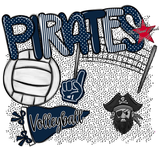 Pirates Volleyball Spirit-Navy
