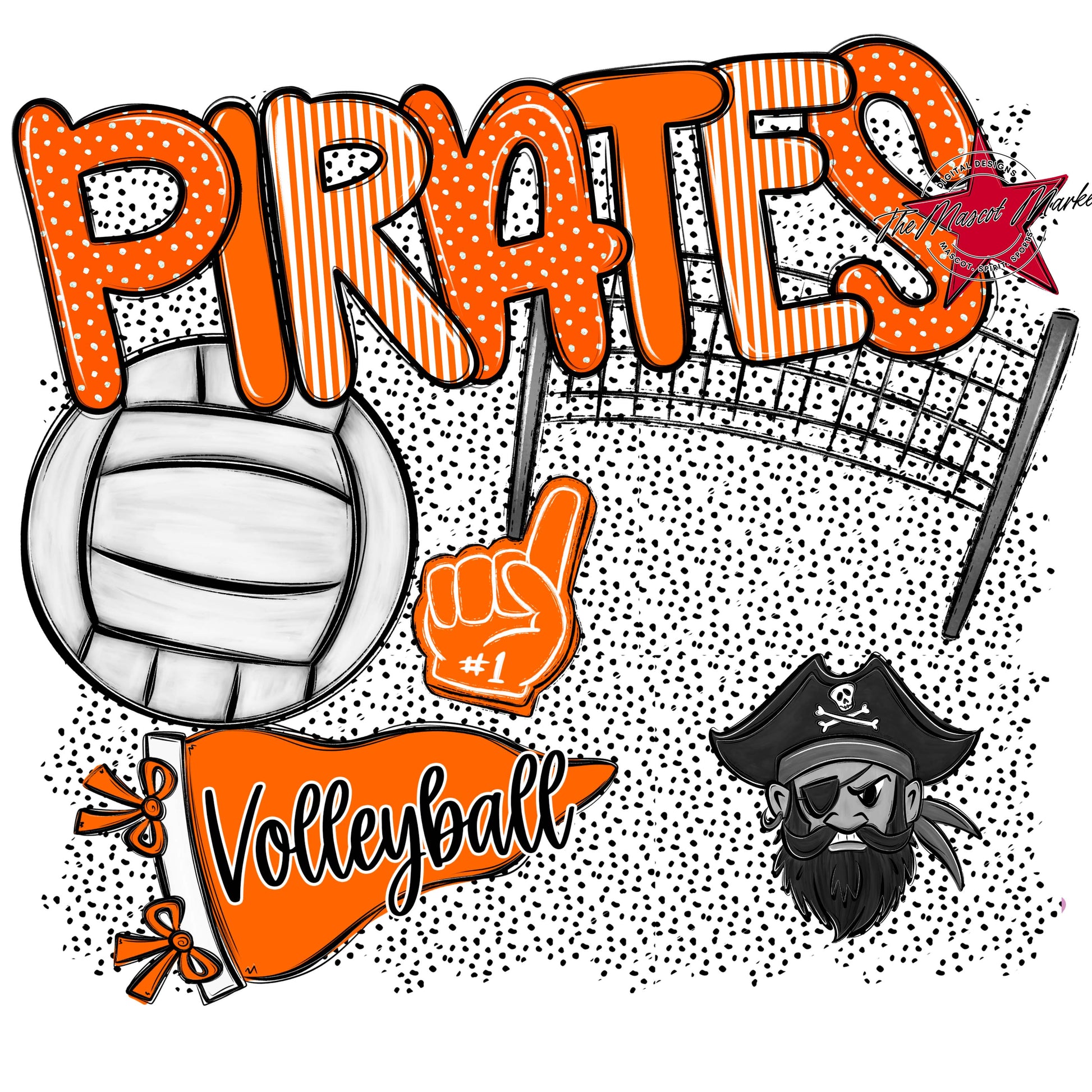 Pirates Volleyball Spirit-Orange