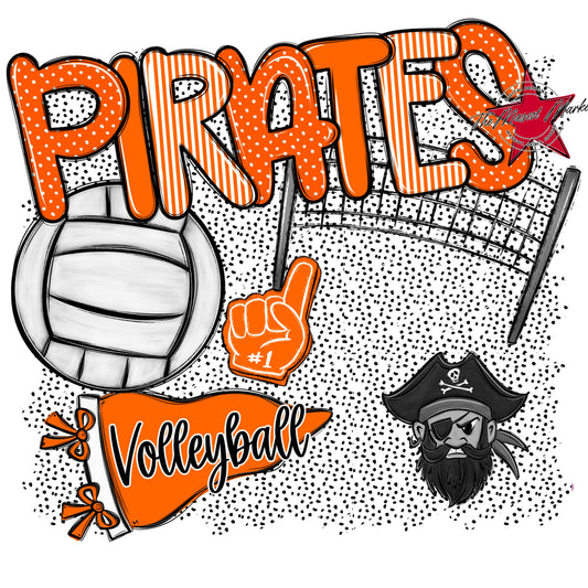 Pirates Volleyball Spirit-Orange