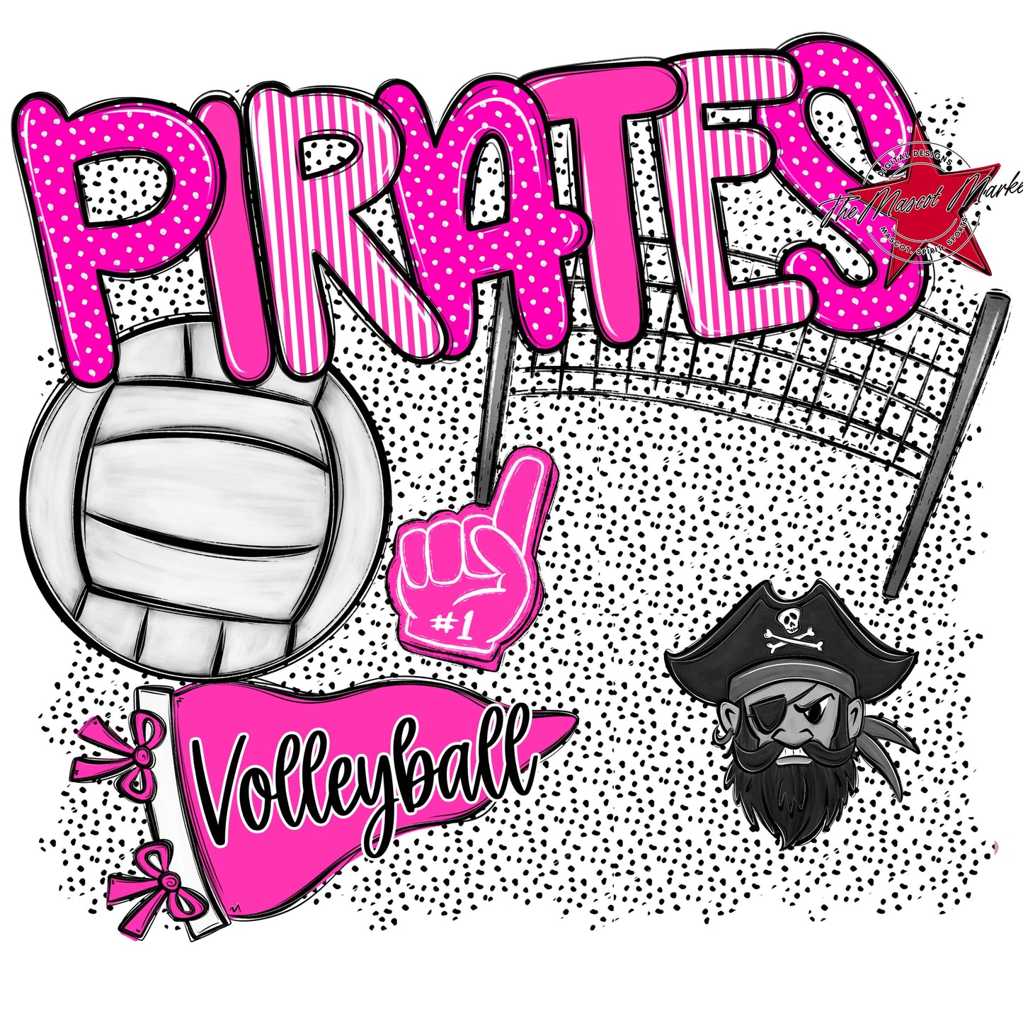 Pirates Volleyball Spirit-Pink