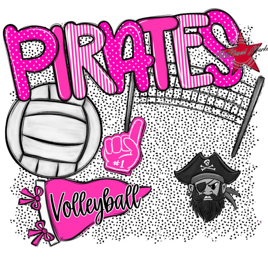 Pirates Volleyball Spirit-Pink