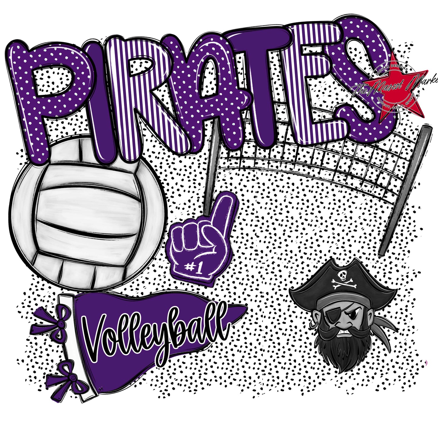 Pirates Volleyball Spirit-Purple