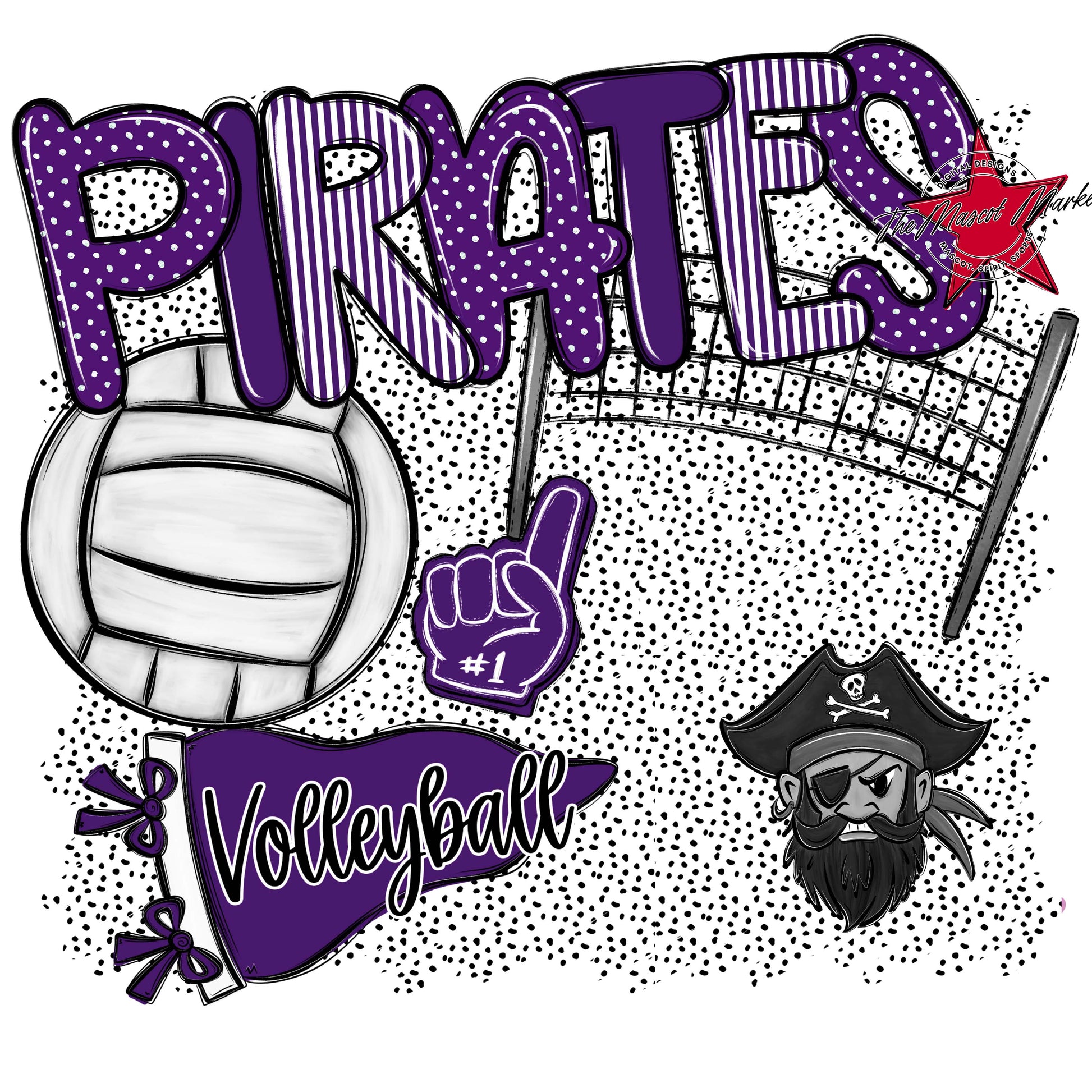 Pirates Volleyball Spirit-Purple