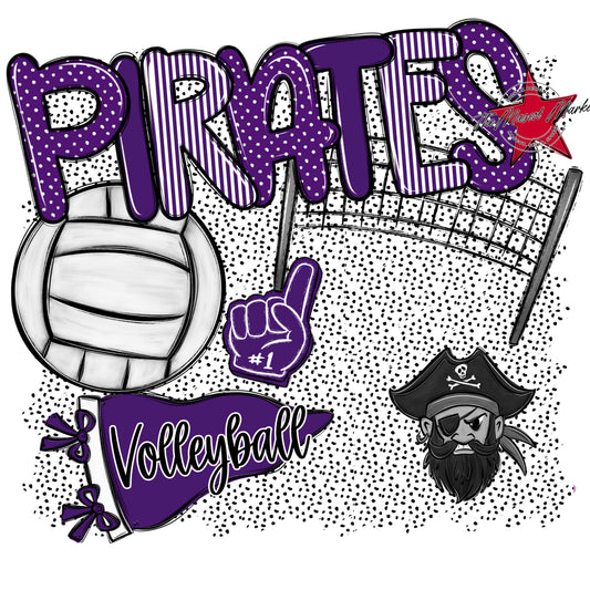 Pirates Volleyball Spirit-Purple