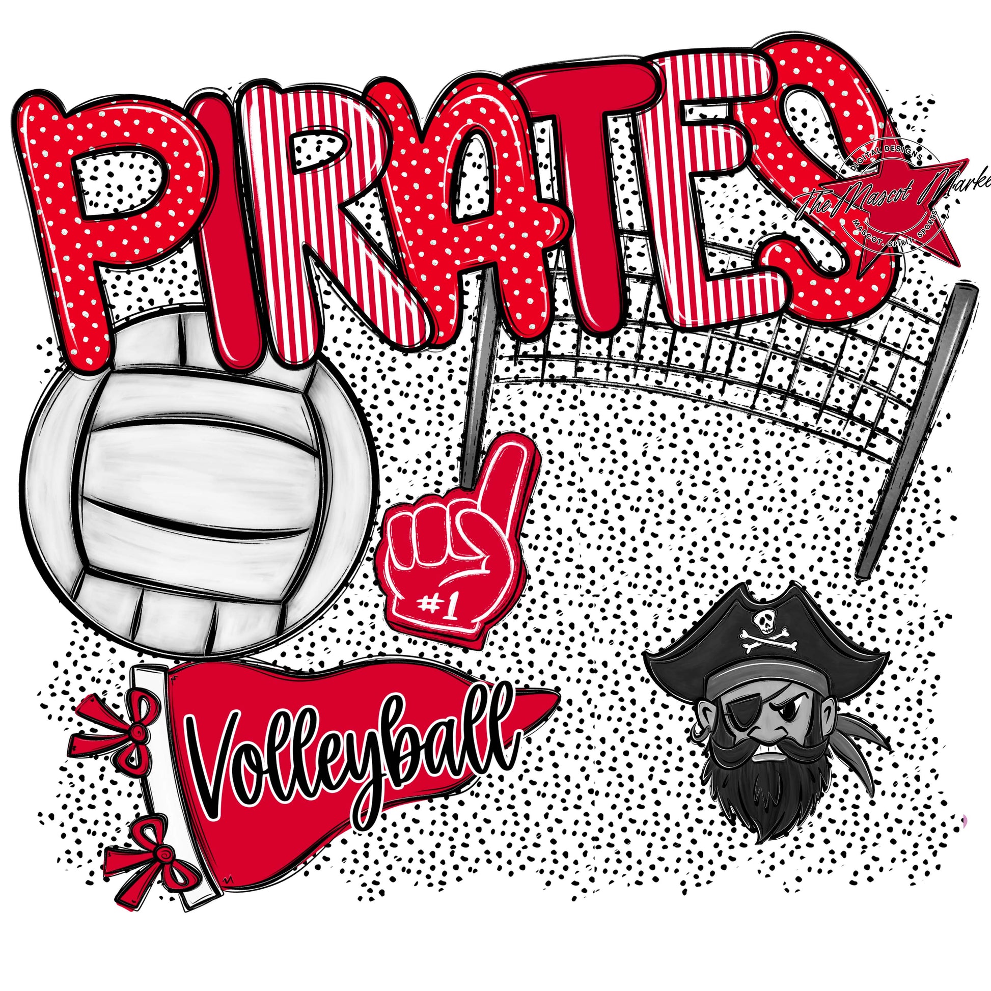 Pirates Volleyball Spirit-Red