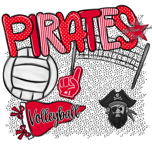 Pirates Volleyball Spirit-Red