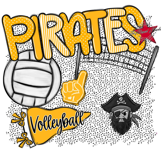 Pirates Volleyball Spirit-Yellow