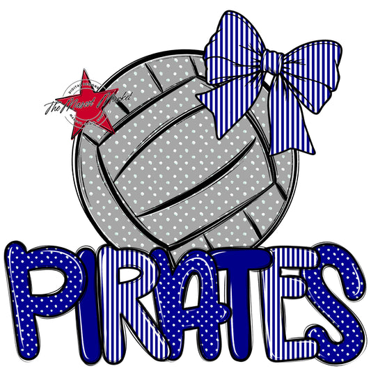 Pirates Volleyball Spirit Design-Blue