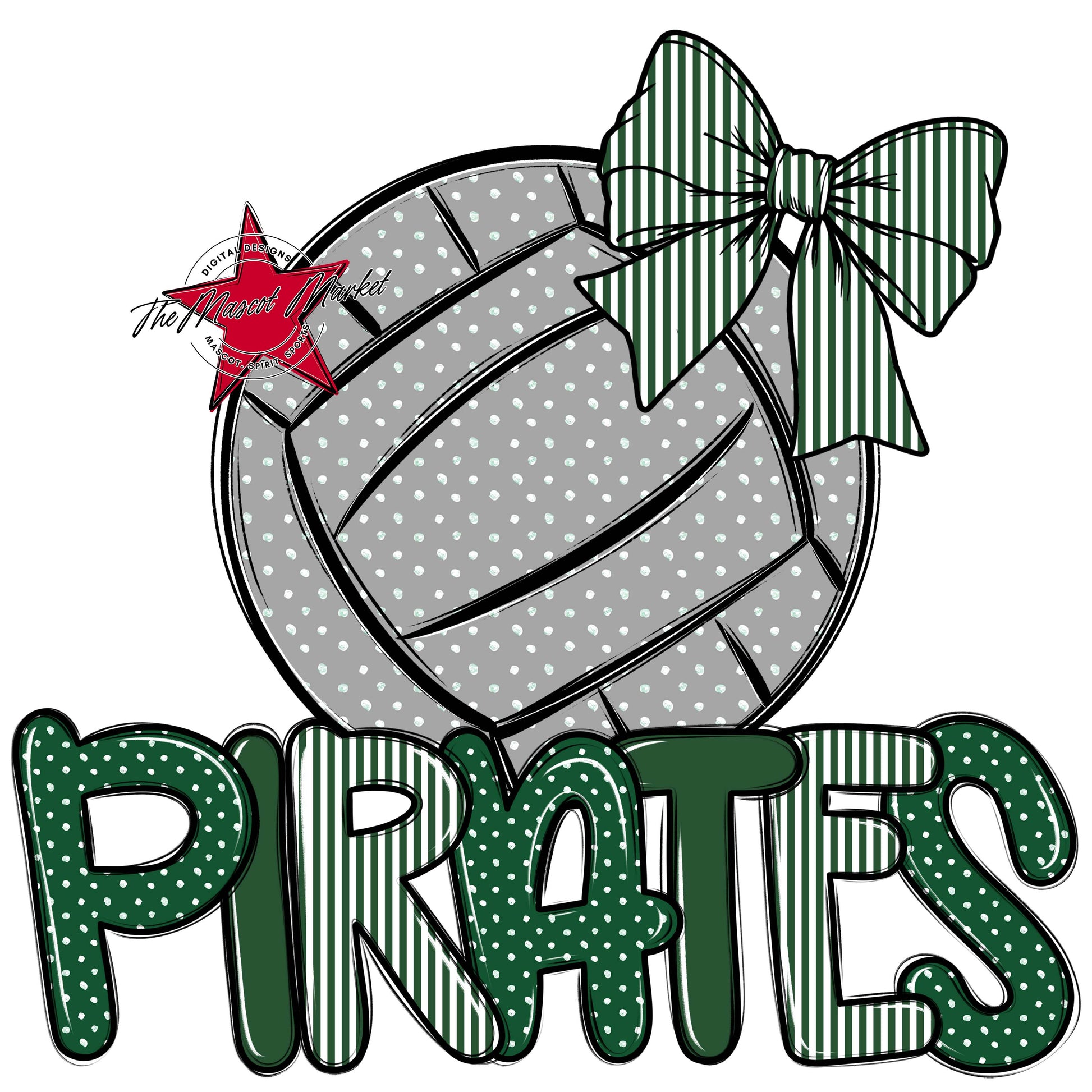 Pirates Volleyball Spirit Design-Green
