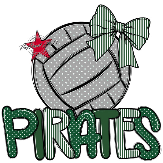 Pirates Volleyball Spirit Design-Green
