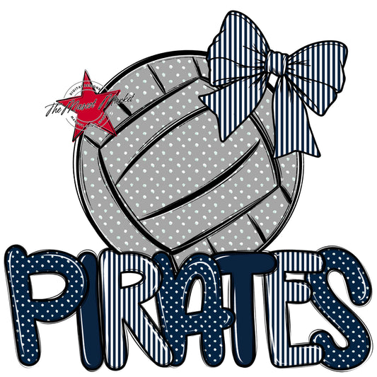 Pirates Volleyball Spirit Design-Navy